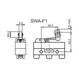 Micro Switch com Haste de 26,5mm com Rolete - SWA-F1 - Switron