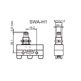 Chave Micro Switch com Êmbolo 15A/250Vac SWA-H1 - Switron