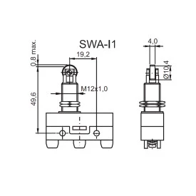 Chave Micro Switch com Êmbolo com Rolete Paralelo - SWA-I1 - Switron