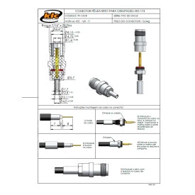 Conector TNC Fêmea Reto Cabo Crimpagem RG-174 Pino Fixo - TF-10CR - Gav 157 - KLC