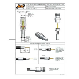 Conector TNC Fêmea Reto Prensa Cabo Crimpagem RGC-58 Pino Macho Fixo - TF-32 - Gav 87 - KLC