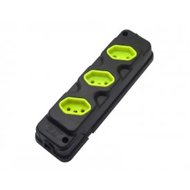 Régua com 3 Tomadas TPA-3 - Para Pinos de 10A (4,00mm) á 20A (4,80mm)/250V