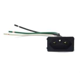 Tomada com Rabicho Preta 10A/250V - TPA2-3 E3F - Margirius