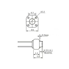 Chave Táctil com 2 Terminais 6x5mm 180° Branca - TSY-6650