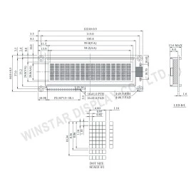 Display LCD 16x2 Caracteres Big Number Verde sem Luz de Fundo (Back Light) WH1602L1-NYG-JT - Winstar