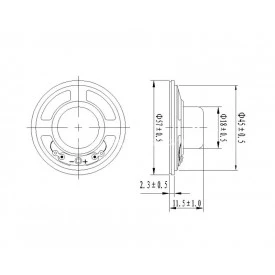 Alto Falante 2,1/4'' - 0.5W 8Ω - YD57-12-8N12.5MX