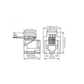 Conector Jack RJ11 6P4C com 4 Fios de 105mm - YH101-623K