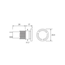 Botão de Emergência Tipo Cogumelo Gira-Destrava 23mm - YLAY8E-Y11ZS