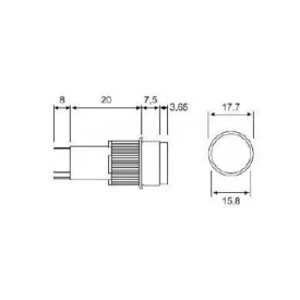 Mini Sinaleiro AC 250V/0.5A - DC 30V/1A - Amarelo - YLAY8E