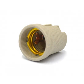 Porta-Lâmpada em Cerâmica 4A/250V E-27 Rosca Plafonier com Borne de Latão - 015EBN - Enerbras