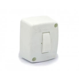 Interruptor Simples de Sobrepor Branco 10A/250V - 051ESB - Enerbras
