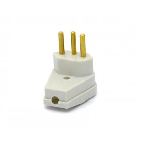 Plug Tomada 2P+T 90° Cinza 10A/250V - 08314810 - FAME