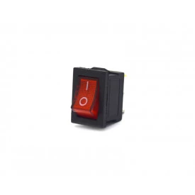 Chave Gangorra / Tecla com 3 Terminais 6A/250V Vermelho com Neon - KCD1-102N/B2