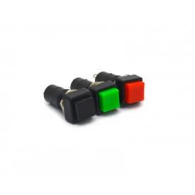 Chave Push-Button com 2 Terminais e com Trava Normalmente Aberta Liga/Desliga 3A/250Vac - PT/VD/VM - PBS-12A
