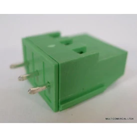 Conector Verde Multipolar AKZ700.03V Fixo de 3 vias - Passo 5,08mm - Phoenix Mecano