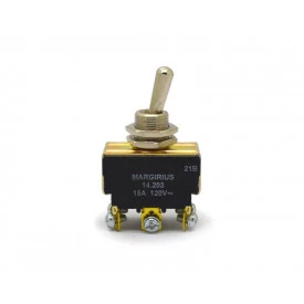 Chave Alavanca Metálica Bipolar 15A/120V 14.203 Liga/Desliga/Liga A1B1P1Q - Margirius