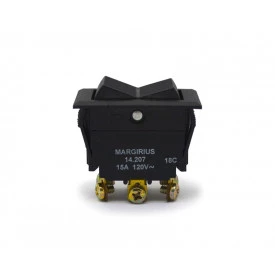 Chave Gangorra / Tecla Plástica Bipolar 15A/120V 14.207 Liga/Desliga/(Liga) Momentânea MFT1FP1Q - Margirius