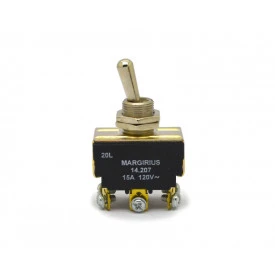 Chave Alavanca Metálica Bipolar 15A/120V 14.207 Liga/Desliga/(Liga) A1B1P1Q - Margirius