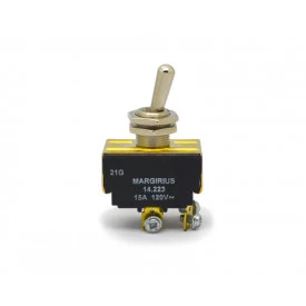 Chave Alavanca Metálica Bipolar 15A/120V 14.223 Liga/Desliga A1B1P1Q - Margirius