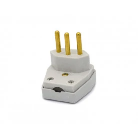 Plug Tomada Desmontável Cinza 90º 2P 10A/250V - Ref.1664 - Daneva