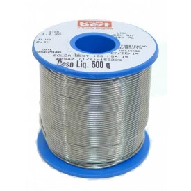 Estanho para Solda 189MSX10 60x40 diâmetro de 1.00mm Best Carretel Azul de 1/2 Kg
