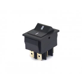 Chave Gangorra / Tecla com 6 Terminais DPDT Liga/Liga Tecla Preta - RS-202-2B7 - Jietong 