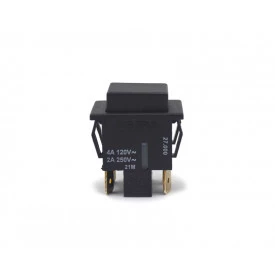 Chave Push-Button Bipolar com Trava Normalmente Aberta Cor Preta 2A/250Vac e 4A/120Vac 27.223 Liga/Desliga M1FT2FE3S - Margirius