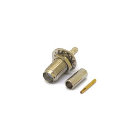 Conector SMA Fêmea Reto Painel Crimpagem RG-174 com Rosca e Porca - 3009 - Gav 37 - KLC
