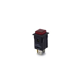 Chave Push-Button Unipolar sem Trava com Led Cor Vermelha Quadrada 1A/250V (Liga)/Desliga 31.127 M1FT2FE3S - Margirius