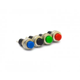 Chave Push-Button com 2 Terminais sem Trava SPST 0,5A/250Vac Desliga/(Liga) - AZ/PT/VD/VM - DS-316