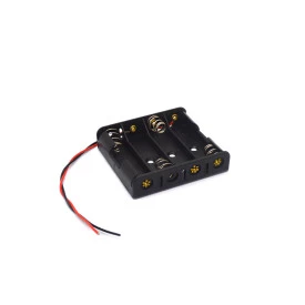 Suporte para 4 Baterias AA Tipo Canoa com Rabicho - 34345