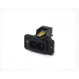 Tomada para Chassis para Soldar com 2 Terminais cor Preto - 30273