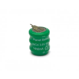 Bateria Recarregável 3.6V 60mAh NiCd 2 Terminais