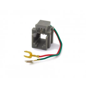 Jack 6P4C de 2 Vias com Fios de 6cm com Terminal Forquilha - 5.5.8