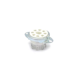 Soquete para Válvula de 8 Pinos (Octal) Cerâmico com Anel de Fixação (Solda Fio) - 8PINF