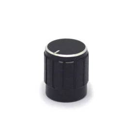 Knob de Alumínio para Potenciômetro de Eixo Estriado - A15x17 - Preto
