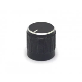 Knob de Alumínio para Potenciômetro de Eixo Estriado - A17x17 - Preto