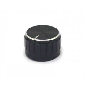 Knob de Alumínio para Potenciômetro de Eixo Estriado - A21x13 - Preto