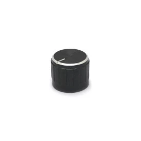 Knob de Alumínio para Potenciômetro de Eixo Estriado - A21x17 - Preto