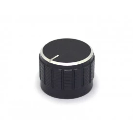 Knob de Alumínio para Potenciômetro de Eixo Estriado - A23x17 - Preto