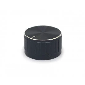 Knob de Alumínio para Potenciômetro de Eixo Estriado - A32x17 - Preto