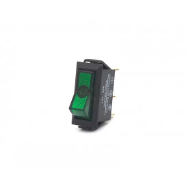 Chave Gangorra / Tecla com 3 Terminais e com Led Liga/Desliga 20A/12Vdc - Verde - ASW-09D - Jietong