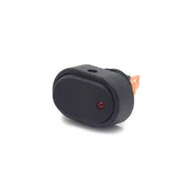 Chave Gangorra / Tecla com 3 Terminais 20A/12Vdc Liga/Desliga com Led Vermelho - ASW-20D