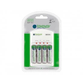 Carregador de Pilhas e Baterias com 4 Espaços AA/AAA e 9V (Com Pilhas) - BAP-551