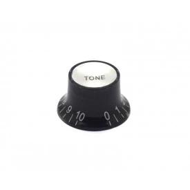 Knob Estriado Numerado (0-10) Marcação "Tone" Preto  - C-2009-T