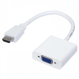 Cabo Conversor Adaptador  HDMI x VGA Fêmea Com Chip 20cm 