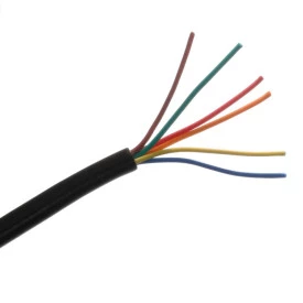 Cabo Manga Preto 6x22AWG Sem Blindagem - Rolo com 100 Metros