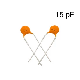 Capacitor Cerâmico Disco 15pF ( 150 / 0,015 / 0,000015uF ) - 50V a 500V
