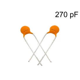 Capacitor Cerâmico Disco 270pF ( 271 / 0.27nF / 0.00027uF ) - 50V a 500V