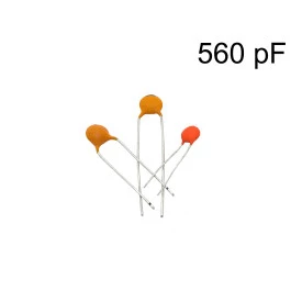 Capacitor Cerâmico Disco 560pF ( 561 / 0.56nF / 0,00056 ) - 50V a 2000V